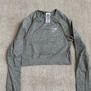 Gymshark Gray Women's Crop Top Long Sleeve